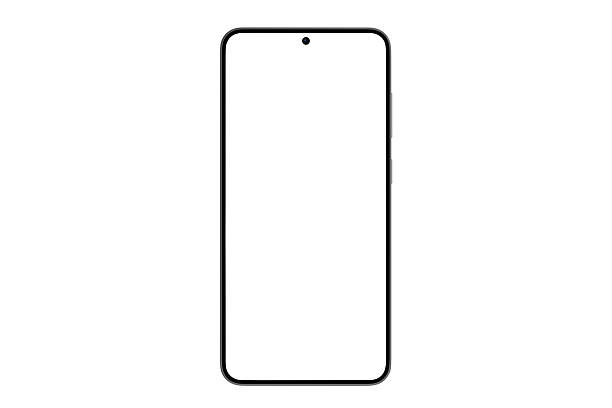 Smartphone Samsung Galaxy Mockup frameless with a white blank screen isolated white background based on a high-quality studio shot. Smartphone frameless design concept Concepts & Topics, Artificial intelligence, Data, Digital Display, Hypertext Transfer Protocol