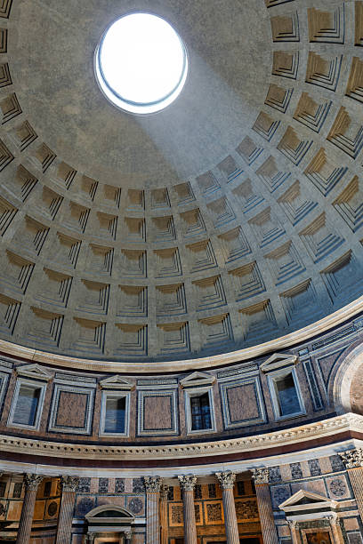 istock Italy - Rome - Pantheon - Divine sunlight beam pierces through oculus illuminating ancient coffered dome and marble sanctuary 2257680537