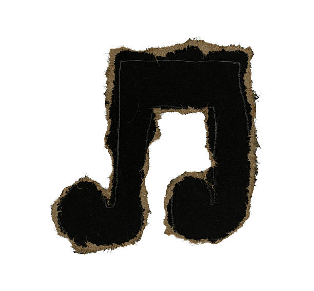 Black And Brown Grunge Ripped Paper Musical Note