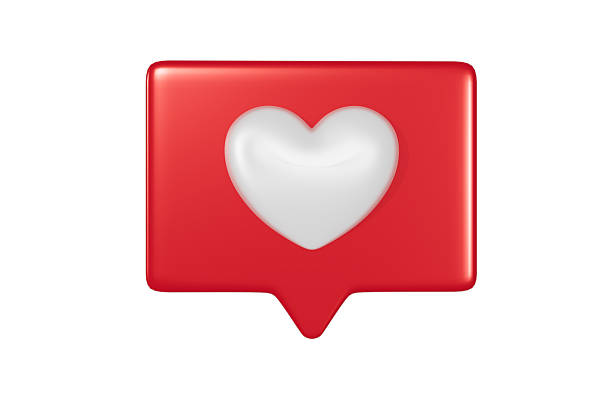 Social Media Like Icon for Posts, 3D render. Isolated on white background
