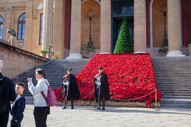 Palermo, Italy - December 25, 2025: people in front of the Teatro Massimo Palermo