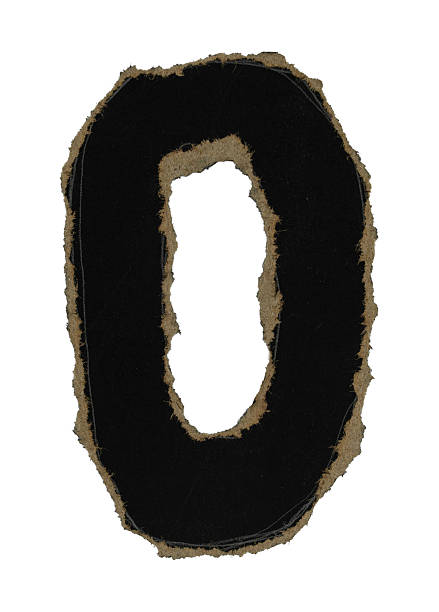 Black And Brown Grunge Ripped Alphabet Number 0
