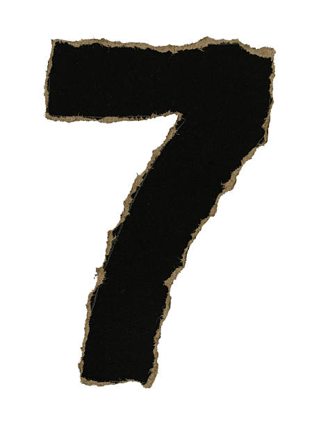 Black And Brown Grunge Ripped Alphabet Number 7