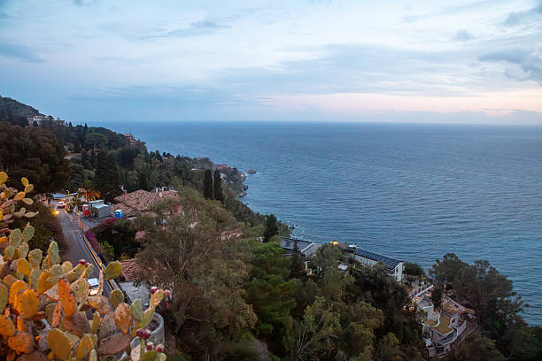 Taormina town at night. Sicily, Italy