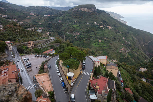 Complicate mountain road in Taormina