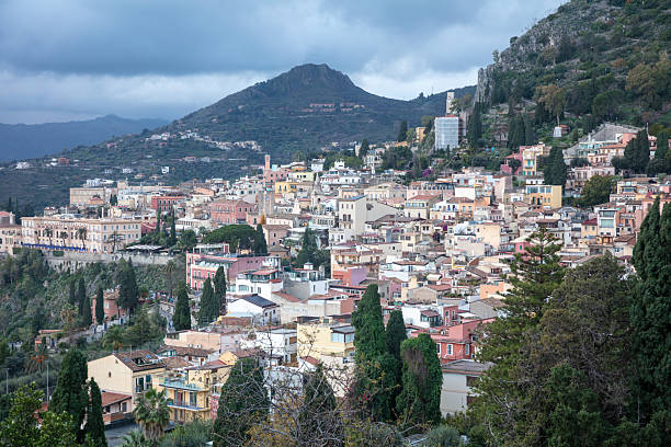 Panoramic View At The High Viewpoint In Taormina In Sicily