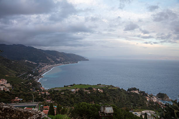 Panoramic View At The High Viewpoint In Taormina In Sicily