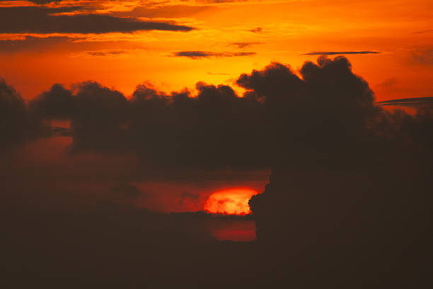 Magnificent sunset on a beach in southern Thailand, in the Phuket region