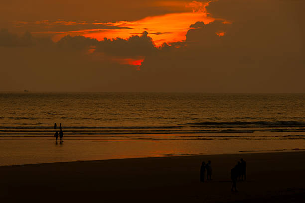 Magnificent sunset on a beach in southern Thailand, in the Phuket region