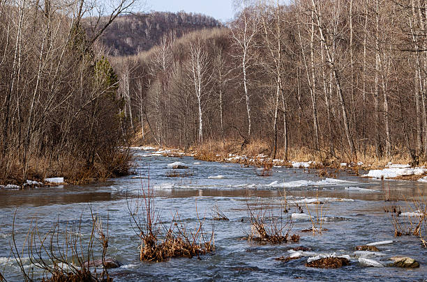 Southern Urals: the Sikasia River in the Kyzyltash natural boundary in spring.