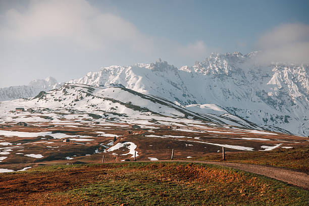 Beautiful Landscape Covered In Snow In Dolomites