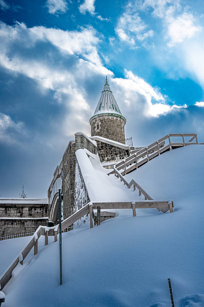 Historical mountain fort in Tarvisio, Friuli Venezia Giulia, Italy in winter
