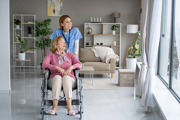 istock Caring nurse with elderly woman in a modern living space 2257768614