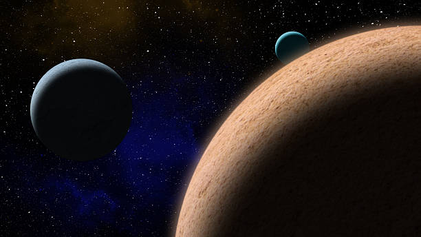 Echoing the spirit of a blockbuster sci-fi movie, here we see uncharted and mysterious planets drifting through the void of space, waiting to be explored...