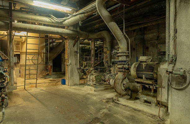 Old Paper Fabric in Deconstruction - Lost Place in Industry - Lossing Work - Industry 2.0. High quality photo