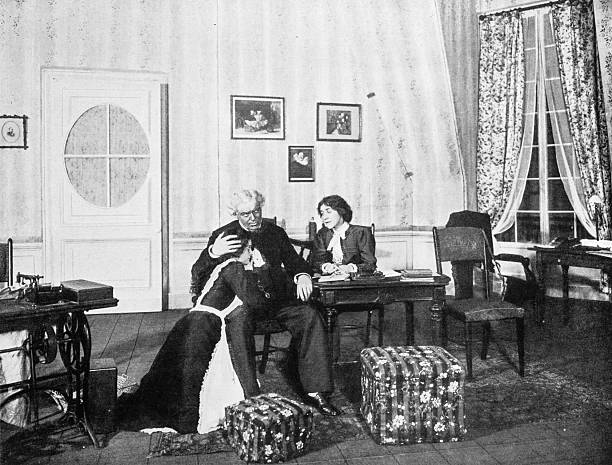 Antique Photograph of New York Theatre stages, scenes and portraits of actors: Garrick Theatre, Catherine (Play)
