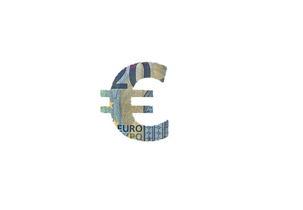 white background Euro currency symbol for finance