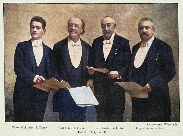 Opera singers, Tenor, Bass, Udel-Quartett, Austrian, 1890s, Victorian, Vintage photograph