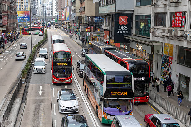 Hong Kong - January 23, 2026 : General view of Nathan Road in Mong Kok, Kowloon, Hong Kong.