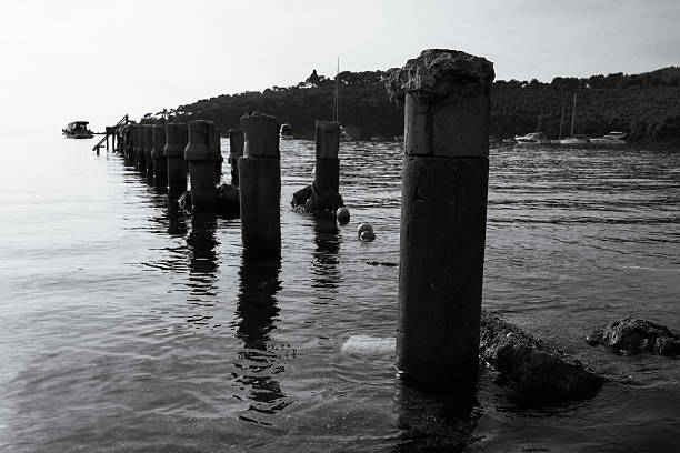 Black&White Photo Of Old Dock