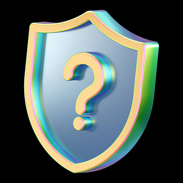 A glossy, multicolored shield with a bold question mark at its center, conveying security, protection, and uncertainty. Ideal for topics on privacy, data safety, risk, and assurance.