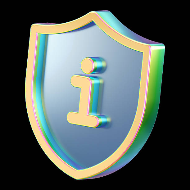 Vibrant, glossy shield featuring a central information icon, embodying protection, trust, and digital safety. Ideal for cybersecurity, data privacy, IT security, and consumer protection topics across tech and business contexts.