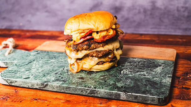 Triple Patty Bacon Cheese Smash Burger