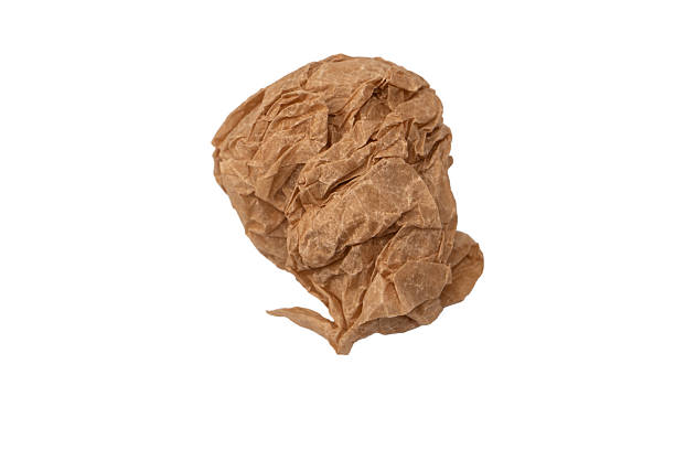 Crumpled paper isolated on white background.