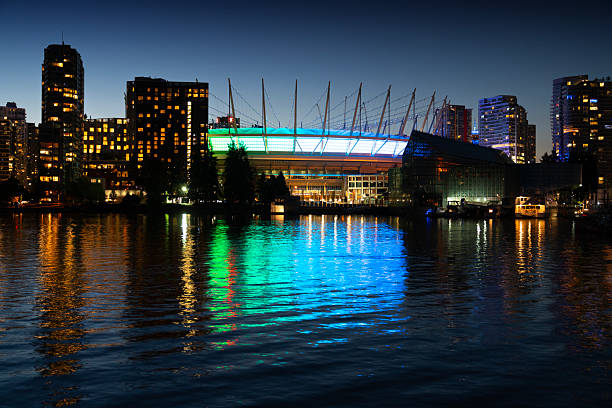 Twilight view of downtown Vancouver's BC Place stadium. British Columbia, Canada. July 30, 2021.