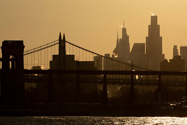 Skyline silhouette of New York City