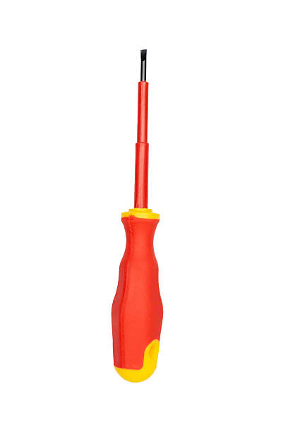 istock Red and Yellow Flathead Screwdriver with Ergonomic Grip Isolated on White Background 2257891020