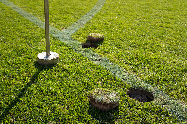 local repair of turf at the football field