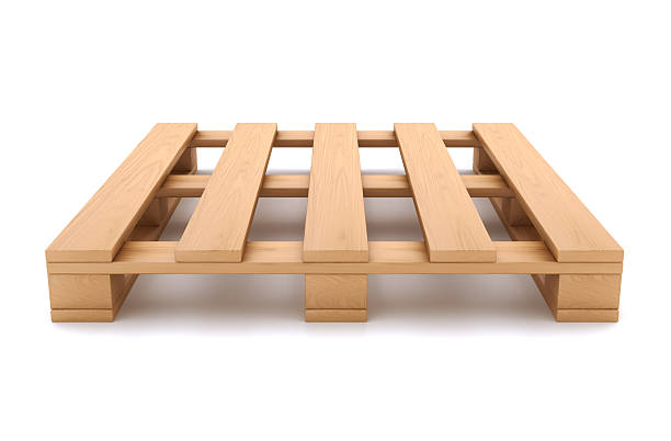 Wooden pallet. Digitally Generated Image isolated on white background
