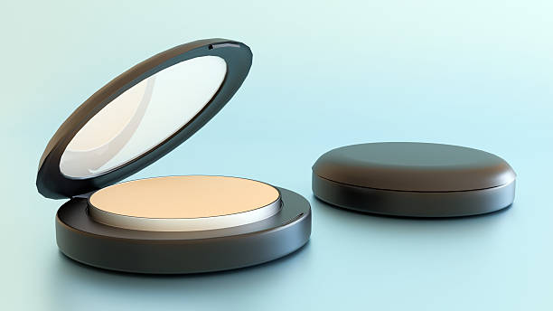 3D render of a sleek compact powder with a built-in HD mirror. The versatile fair-to-medium neutral shade is perfect for setting foundation and blurring shine on the go.