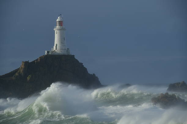 Coastal lighthouse in the Winter.