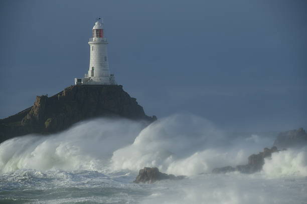 Coastal lighthouse in the Winter.
