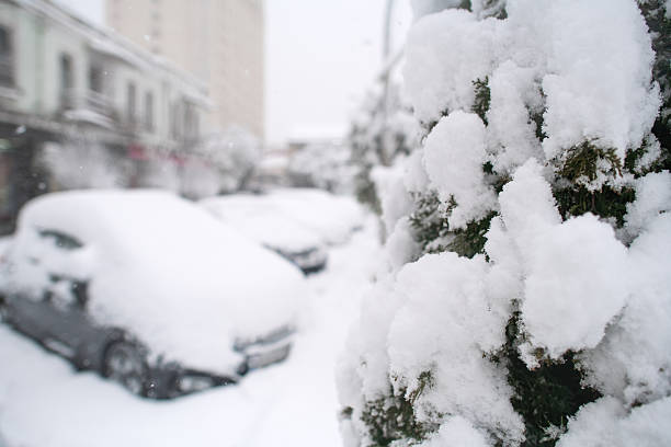 A city street after heavy snowfall