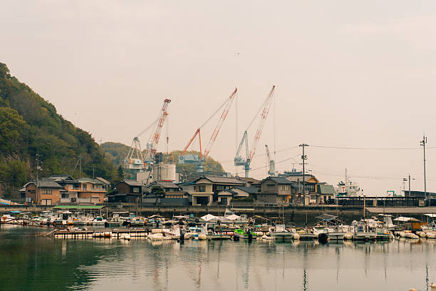 Gantry Crane in Industrial Setting, Dock or Shipyard in Japan. High quality photo