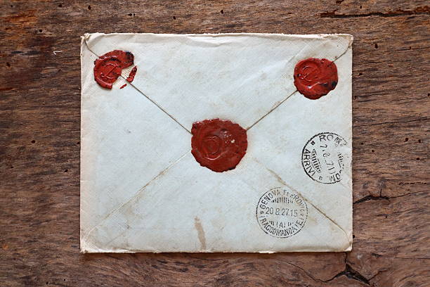Old Envelope on a original 1800s wooden background