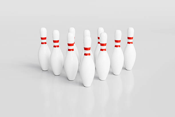 White Bowling Pins Set Isolated on Clean Background. High quality illustration
