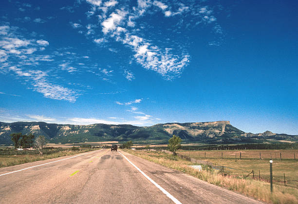 Mesa Verde National Park - Highway 160 Approaching Park Entrance  - 1990. Scanned from Kodachrome 25 slide.