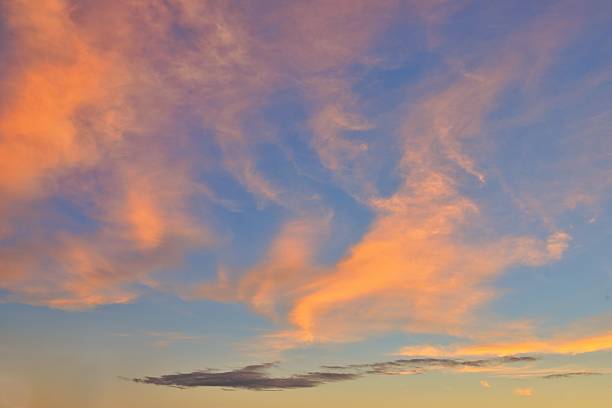 Fantastic New Zealand sky replacement at sunset or just after the sun has gone down, with warm color in the clouds and sky. Great also for a background fill.