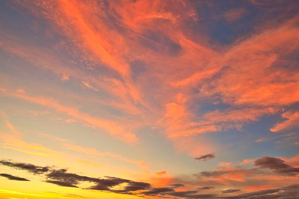 Fantastic New Zealand sky replacement at sunset or just after the sun has gone down, with warm color in the clouds and sky. Great also for a background fill.