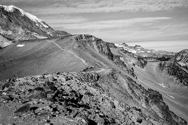 Scenic mountain view from Sourdough Ridge Trail, Sunrise Point, Mt Rainier National Park, Washington, USA