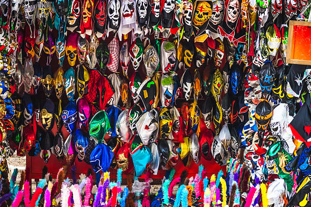Mexico City, Mexico, September 25 2025 Mexican wrestler mask stall in Chapultepec Forest in Mexico City