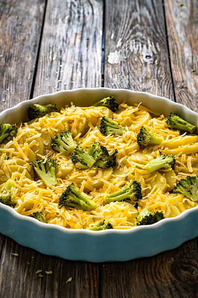 homemade breakfast: bread and cheese roasted broccoli