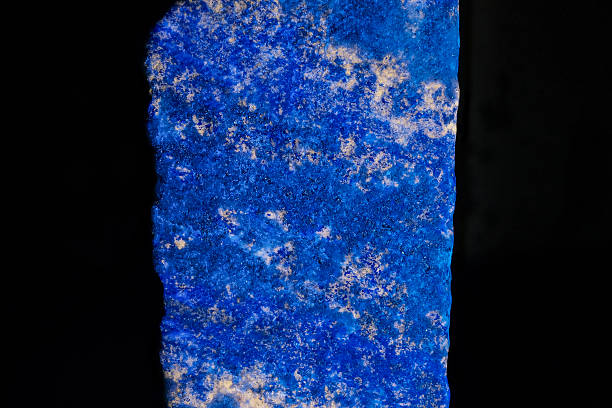 Lapis Lazuli Mineral Specimen Fluorescing Under Ultraviolet UV Light