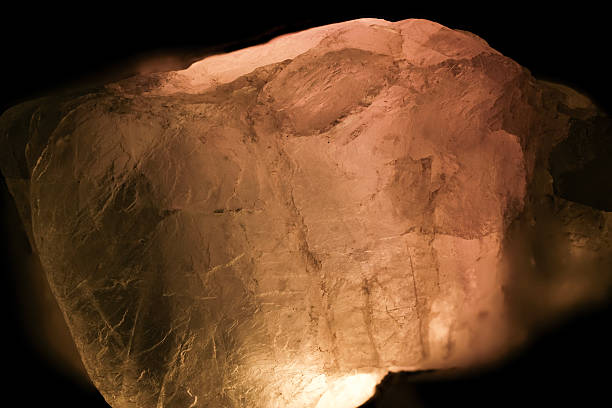 Focus Stacking of Crystalline Smoky Quartz Mineral Surface