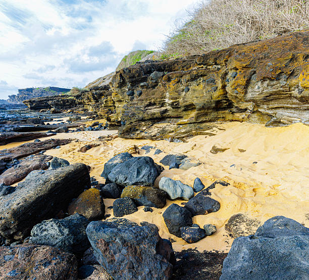 Lava Reef Below The Sea Cliffs at Wawamalu Beach aka Sandy Beach, Oahu, Hawaii, USA