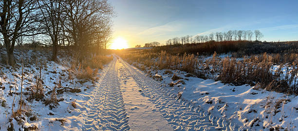 freezing cold winter lanscape in Germany